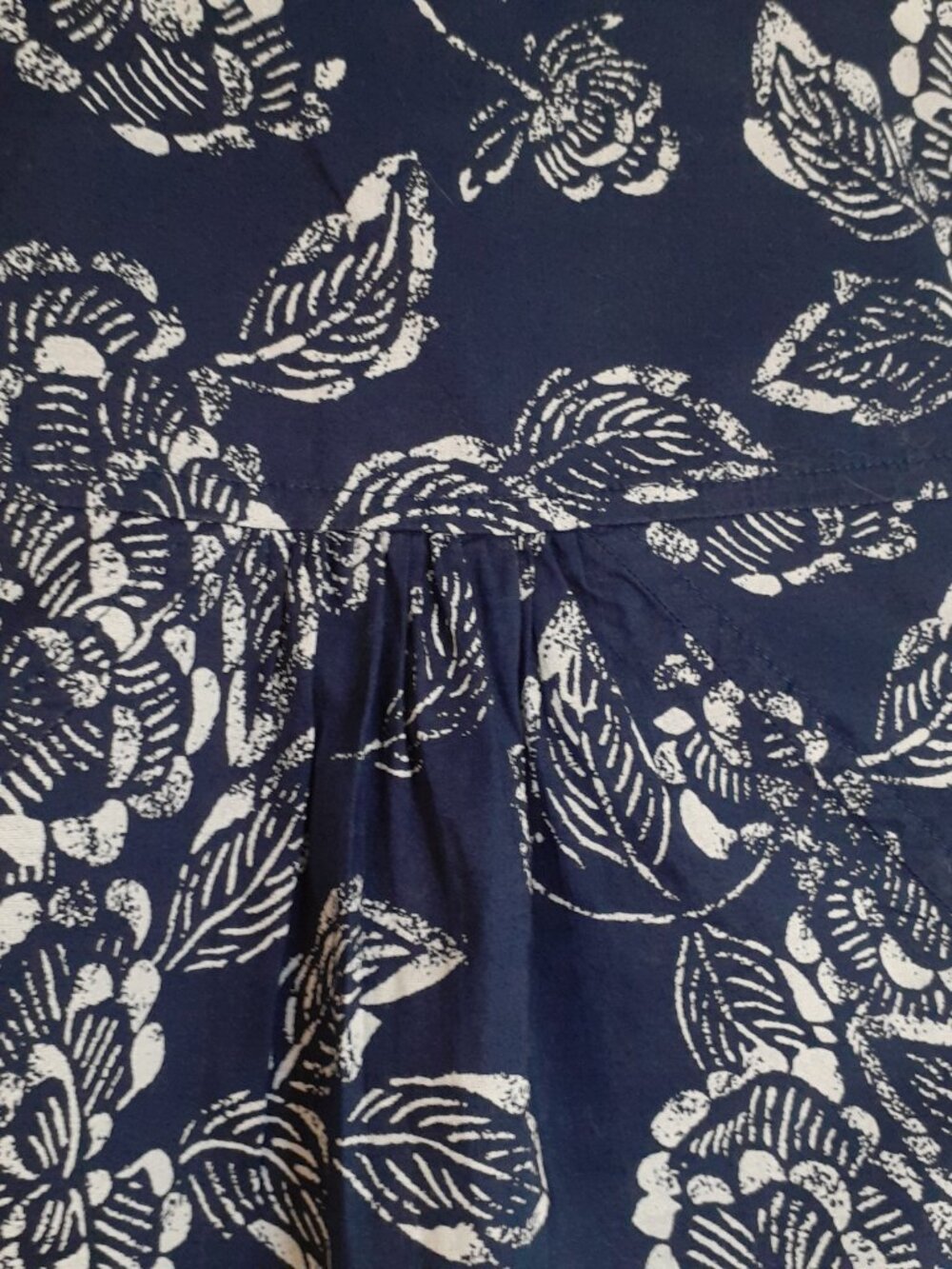 Banana Republic Sleeveless Button Up Cotton Shirt Dress Blue Floral Size 6 - Picture 7 of 12